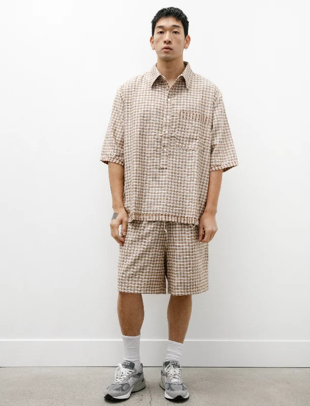 Half Price Knee Shorts Brown Check