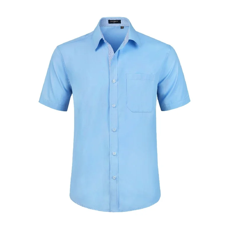 Don't Delay Men's Short Sleeve Shirt with Pocket - A1-BLUE2