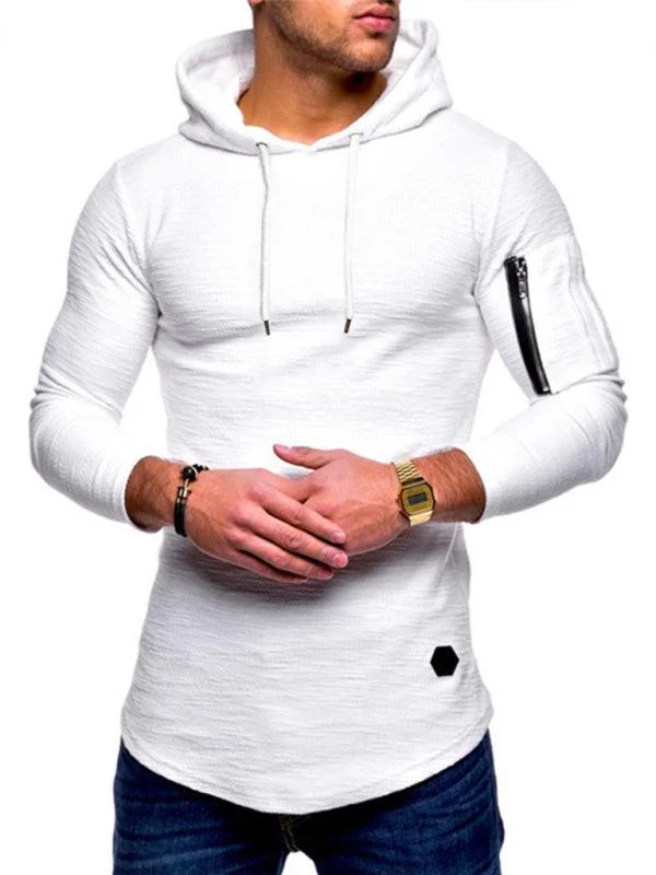 Hooded Men Casual T-Shirt Solid