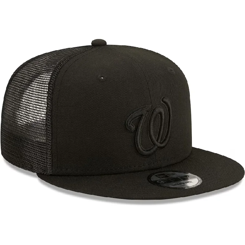 Quick Sale New Era Washington Nationals Blackout 9FIFTY Snapback Hat