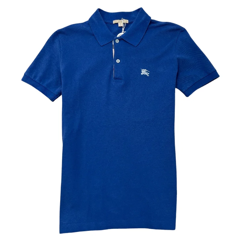 Men's Embroidered Logo Polo Shirt Blue Size S