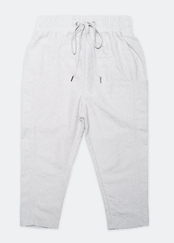 Konus Unisex Cropped Pants With Side Panels in Grey