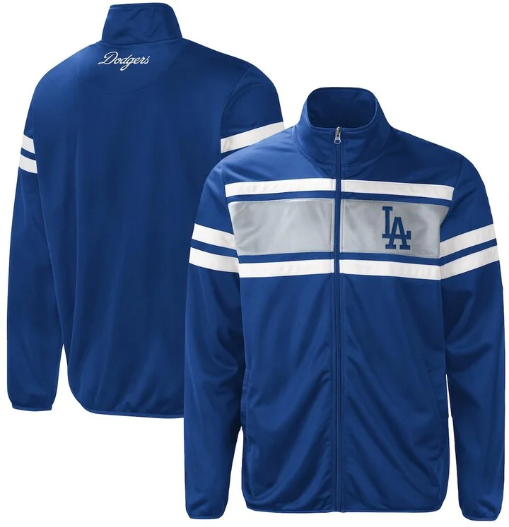 Bargain Bin LA Dodgers G-III Full-Zip Track Jacket - Blue/Grey/White