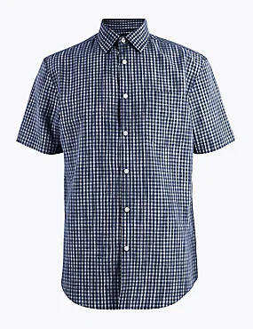 Buy Now Cotton Space Dye Checked Shirt