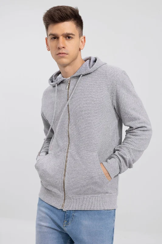 Half Price Cruz Grey Knitted Hoodie