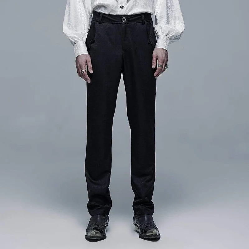 Weekend-Only Price Drops Men's Gothic Bat Packet Black Suit Pants