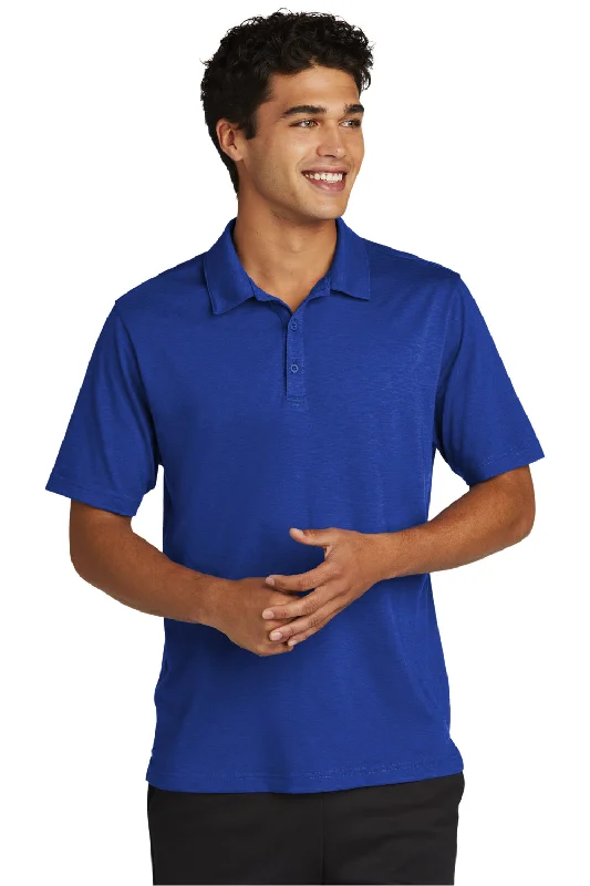 Overstock Clearance Sport-Tek Mens Strive Moisture Wicking Short Sleeve Polo Shirt - True Royal Blue Overstock Clearance Sport-Tek Mens Strive Moisture Wicking Short Sleeve Polo Shirt - True Royal Blue