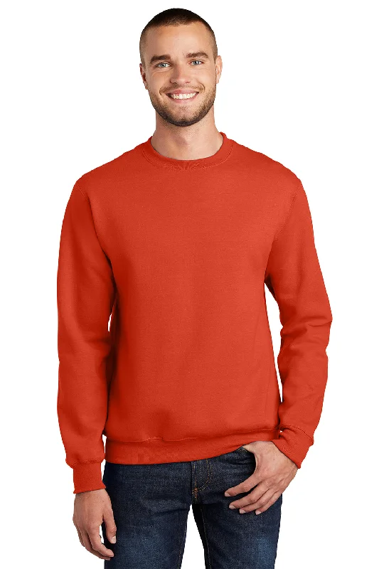 Time-Limited Offer Port & Company Mens Essential Pill Resistant Fleece Crewneck Sweatshirt - Orange Time-Limited Offer Port & Company Mens Essential Pill Resistant Fleece Crewneck Sweatshirt - Orange