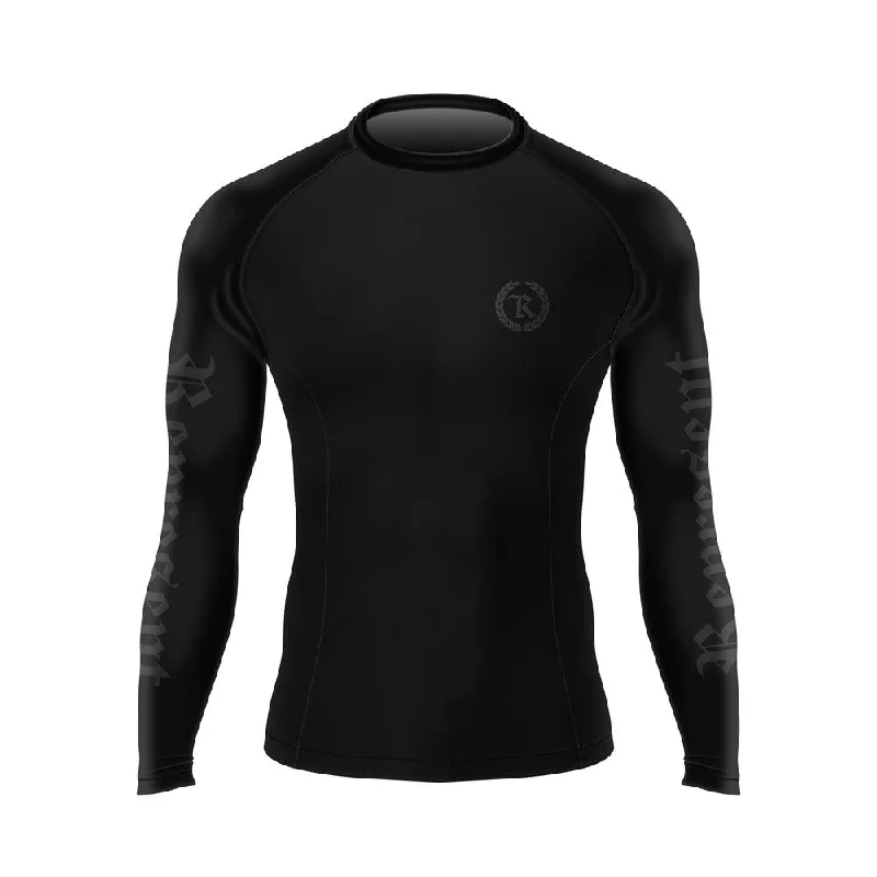 Black Gang Jiu Jitsu Rash Guard Long Sleeve [BLACKED OUT]