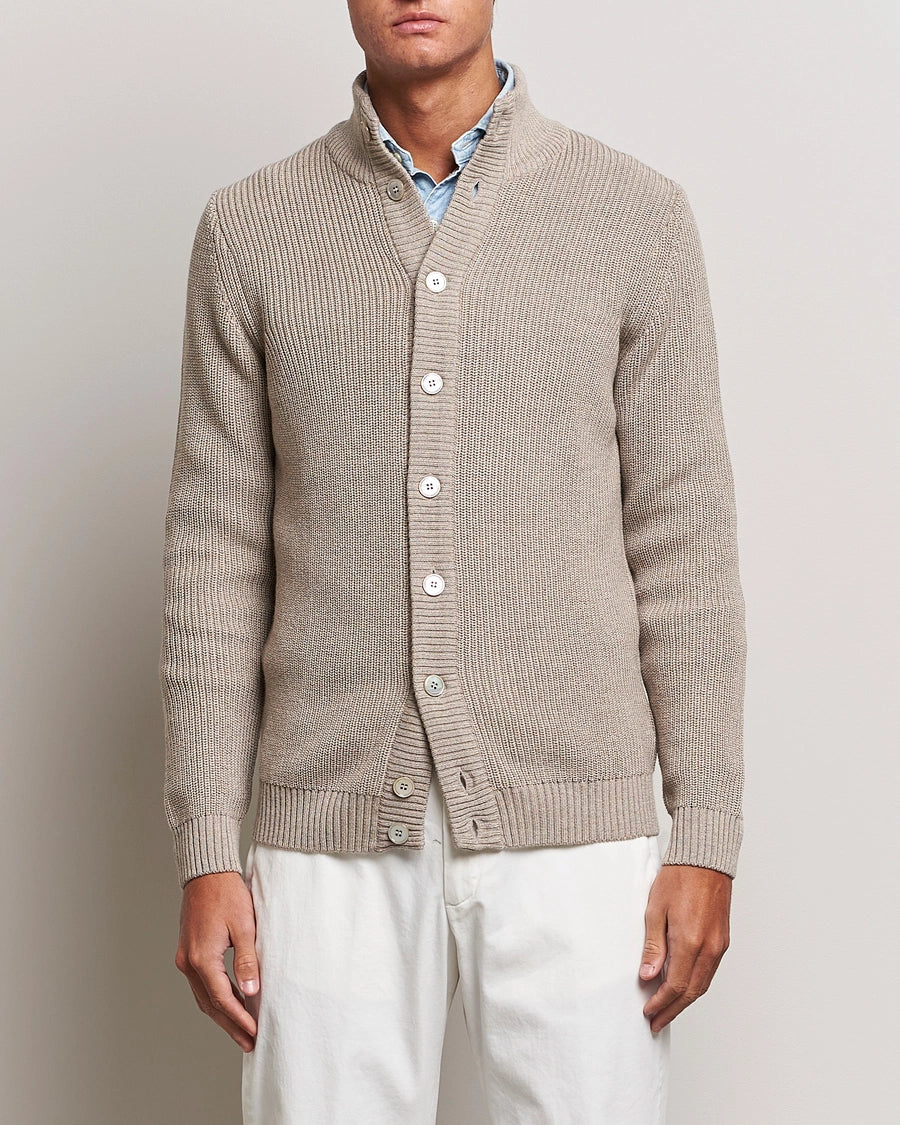 Anniversary Sale Light Beige Knitted Merino Cardigan Sweater - Stenstroms