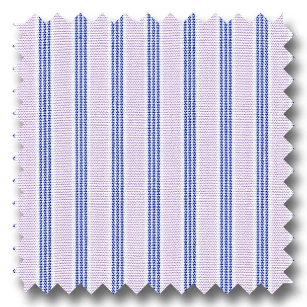 Deep Savings Pink and Blue Stripe 2Ply Broadcloth - Custom Dress Shirt