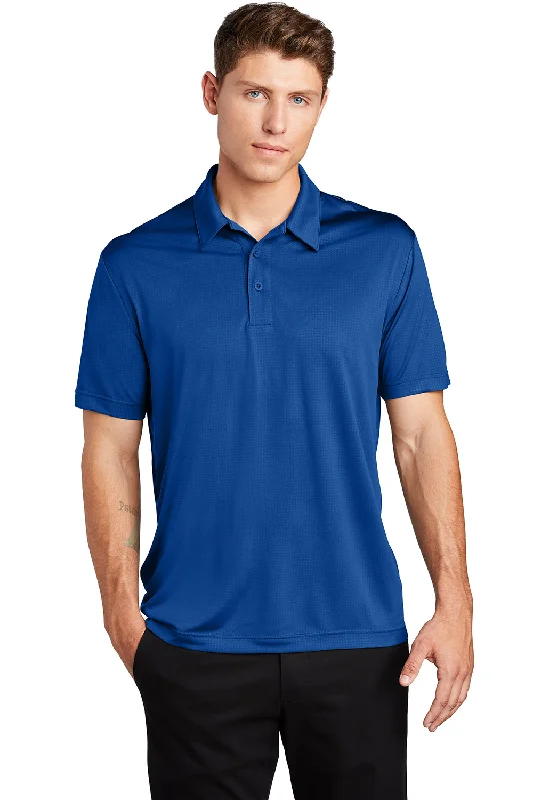 Sport-Tek Mens Tough Moisture Wicking Short Sleeve Polo Shirt - True Royal Blue