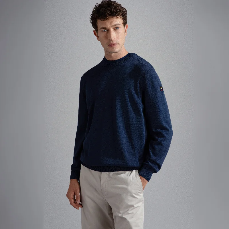 Low Prices Navy Blue Pima Garment Dyed Cotton Sweatshirt - PAUL & SHARK