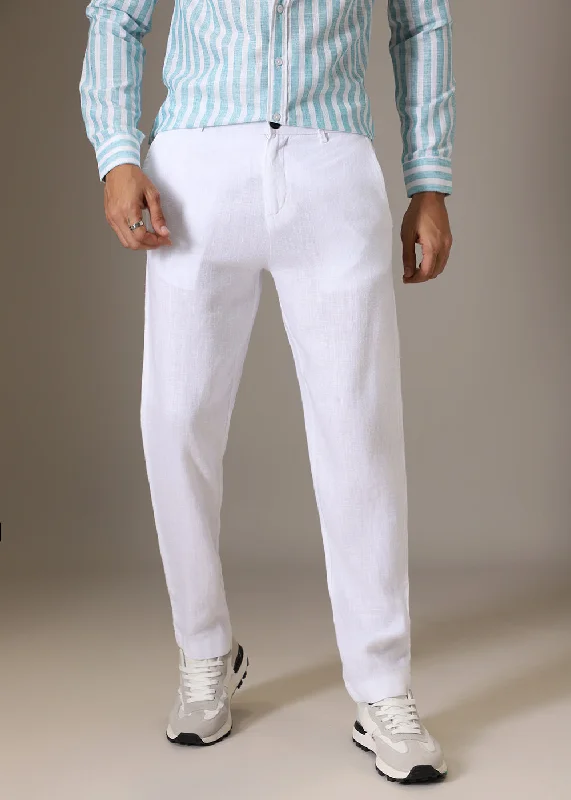 Opal White Linen Pant