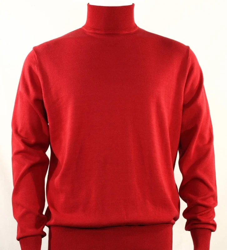Overstock Sale 631 I BASSIRI LONG SLEEVE TURTLE NECK SWEATERS I RED