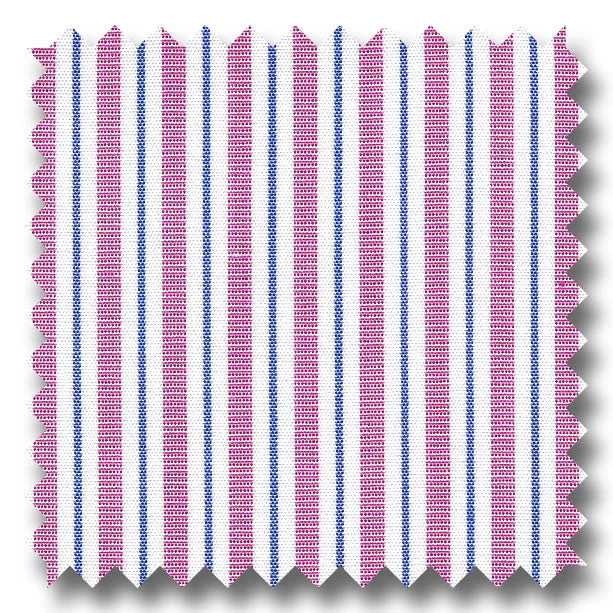 Hurry Up Red and Blue Stripe 2Ply Broadcloth - Custom Dress Shirt
