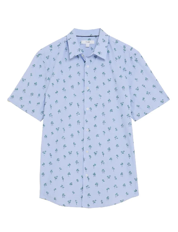 Pure Cotton Palm Print Shirt