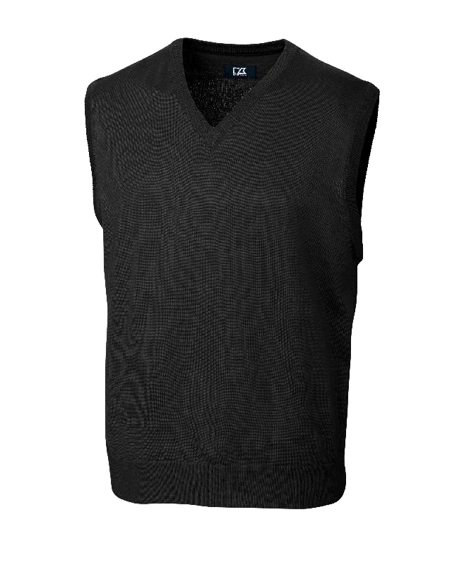 Amazing Deals Cutter & Buck Douglas V-neck Sweater Vest Black