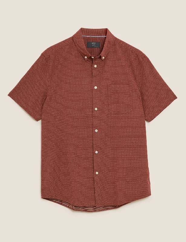 Easy Iron Pure Cotton Pindot Shirt