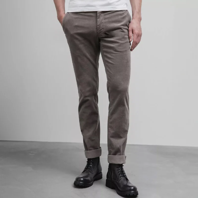Don't Delay Taupe Baby Cord Slim Fit Stretch Chino - Mason's