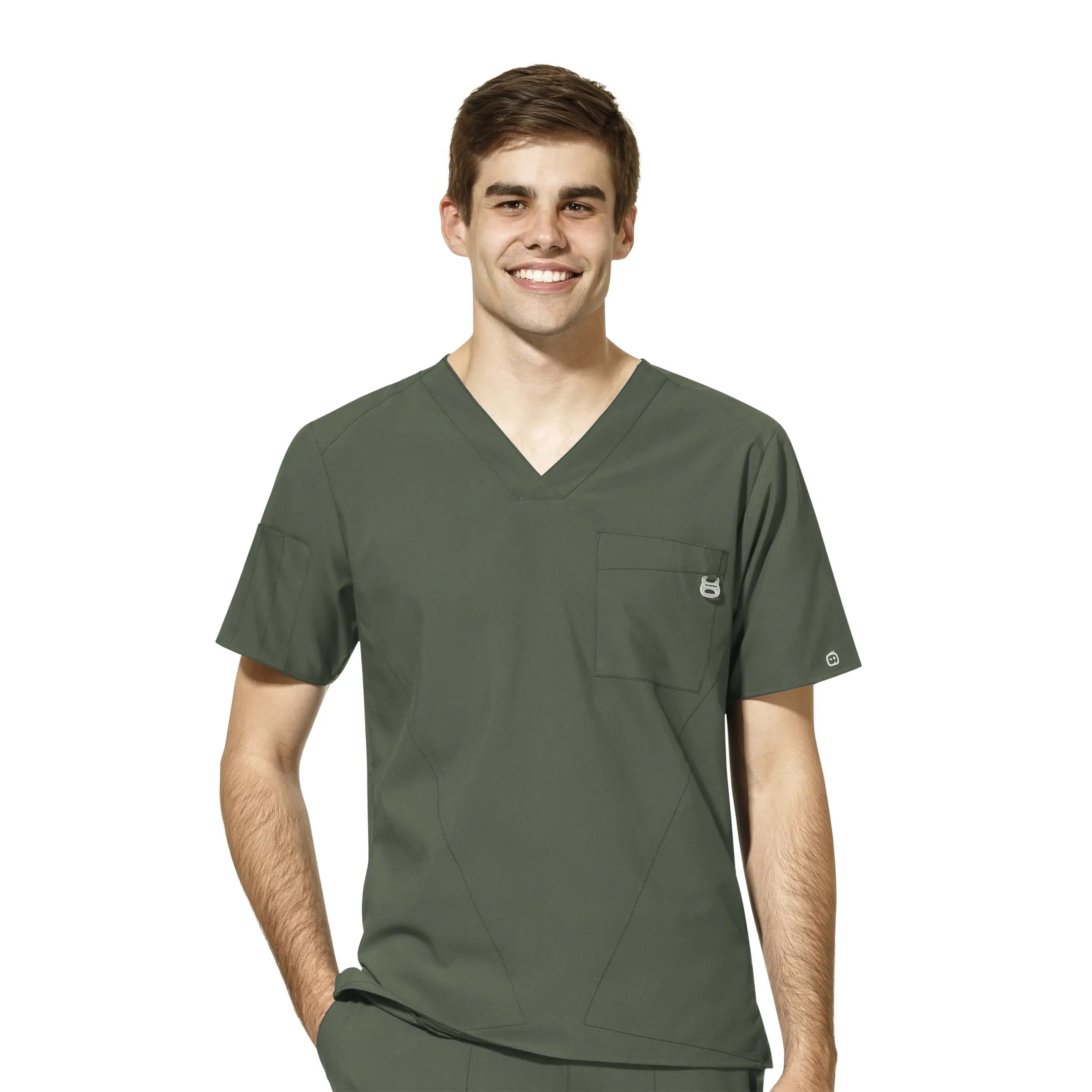 Wink Men's W123 V-Neck Scrub Top - Olive