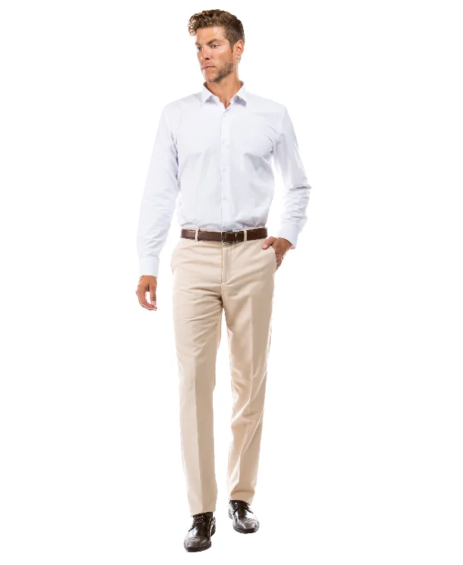 Special Offer Mens Dress Pants Slim Fit UNHEMMED, Tan