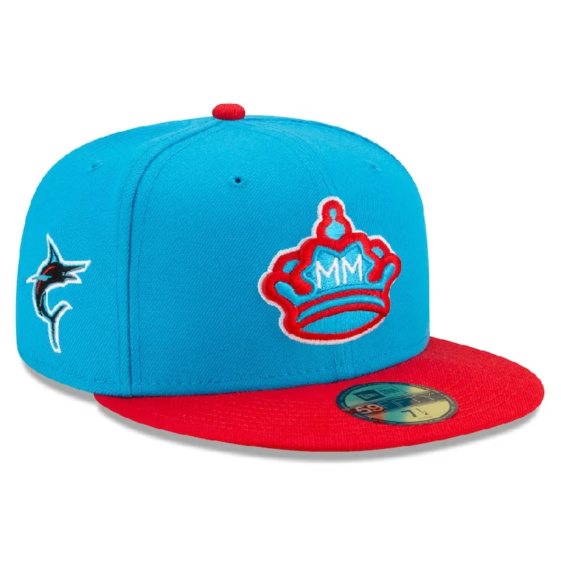 Price Drop New Era Miami Marlins City Connect 59FIFTY Fitted Hat-Blue/Red