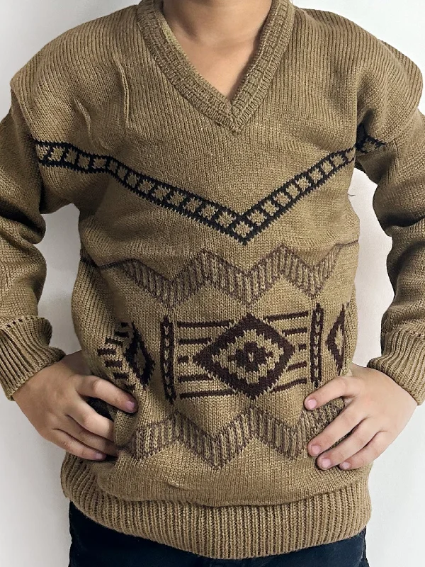 Weekend Flash Sale 2Yrs -4Yrs Light Brown Full Sleeve Sweater For Kids KSW19