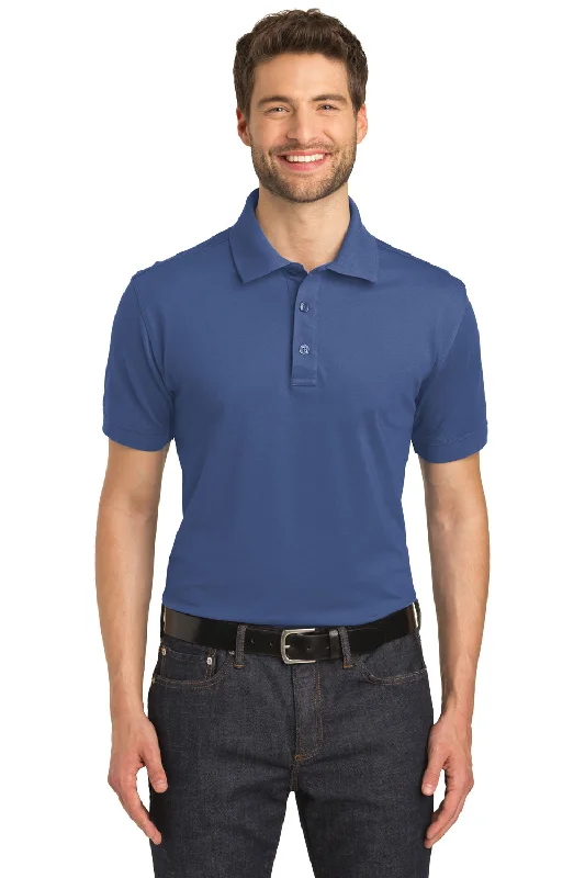 Port Authority Mens Moisture Wicking Short Sleeve Polo Shirt - Moonlight Blue - Closeout