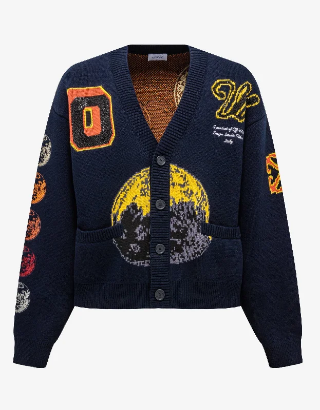 Off-White Blue Moon Phase Varsity Cardigan