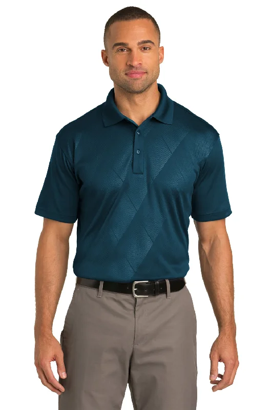 Port Authority Mens Tech Moisture Wicking Short Sleeve Polo Shirt - Poseidon Blue - Closeout