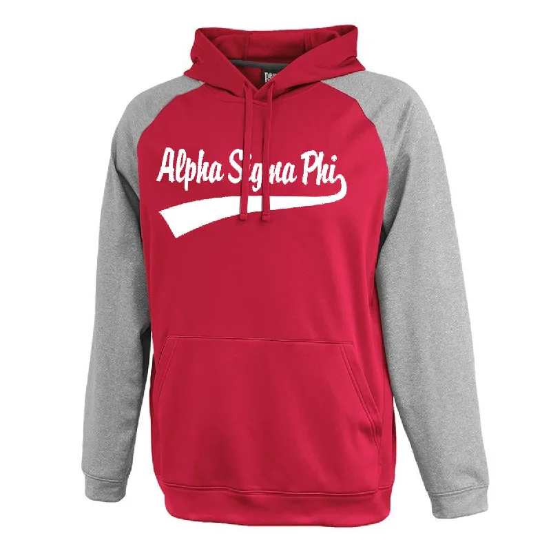 Discount Days Greek Two-Tone Hoodie, Printed Baseball Tail Design - P-1720 - CAD
