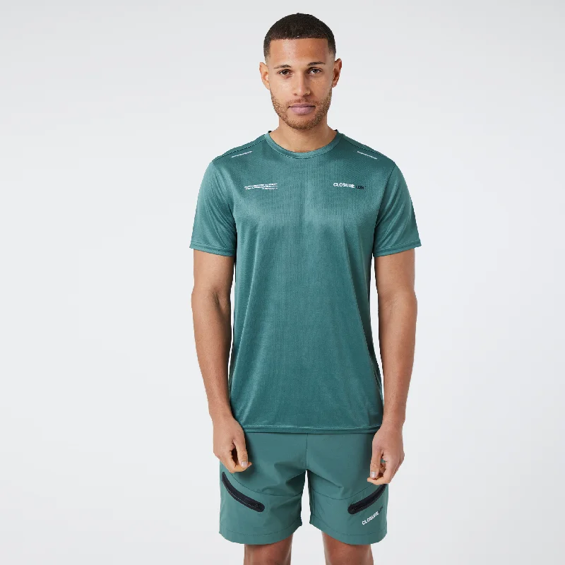 Midnight Madness Tech Zipped T-Shirt & Short Set | Dark Teal