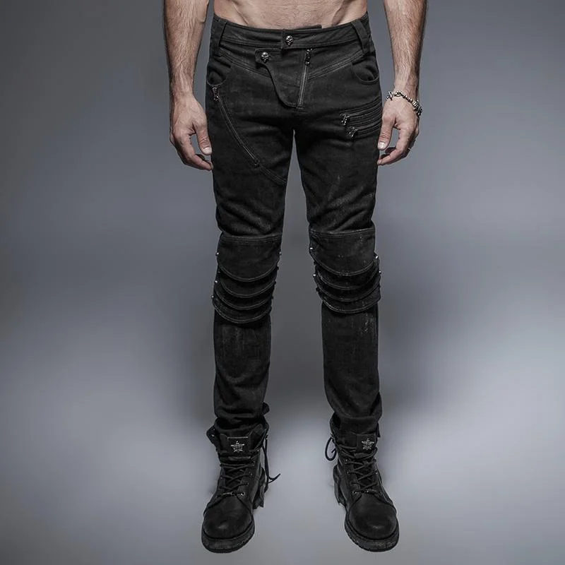 Weekend Specials to Love Men's Unique Armor Knee Men's Washing Jeans