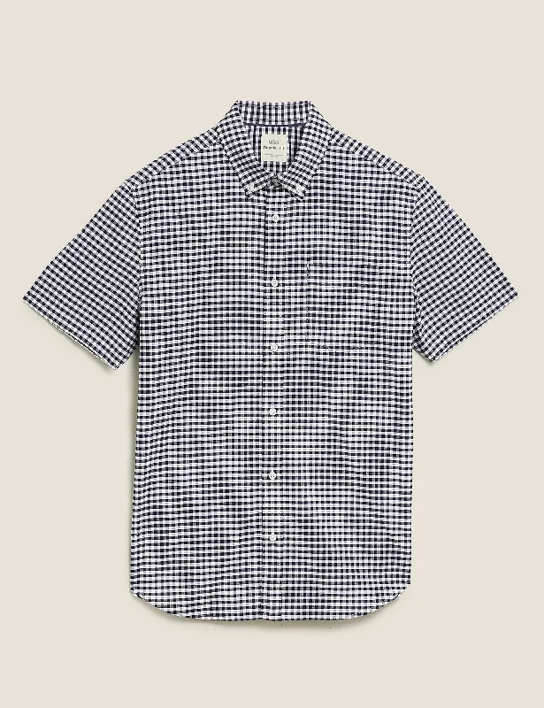 Pure Cotton Gingham Check Oxford Shirt