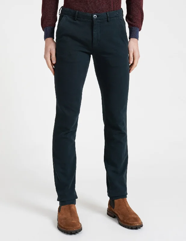 Shop and Save Navy Blue Twill Stretch Slim Fit Chino - Mason's