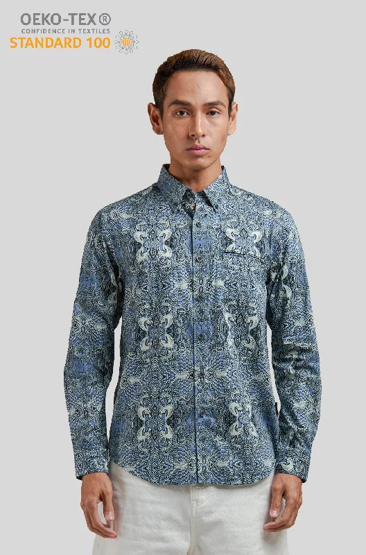 Price Drop Nusantara Long Sleeve Slim Fit in King Cobra