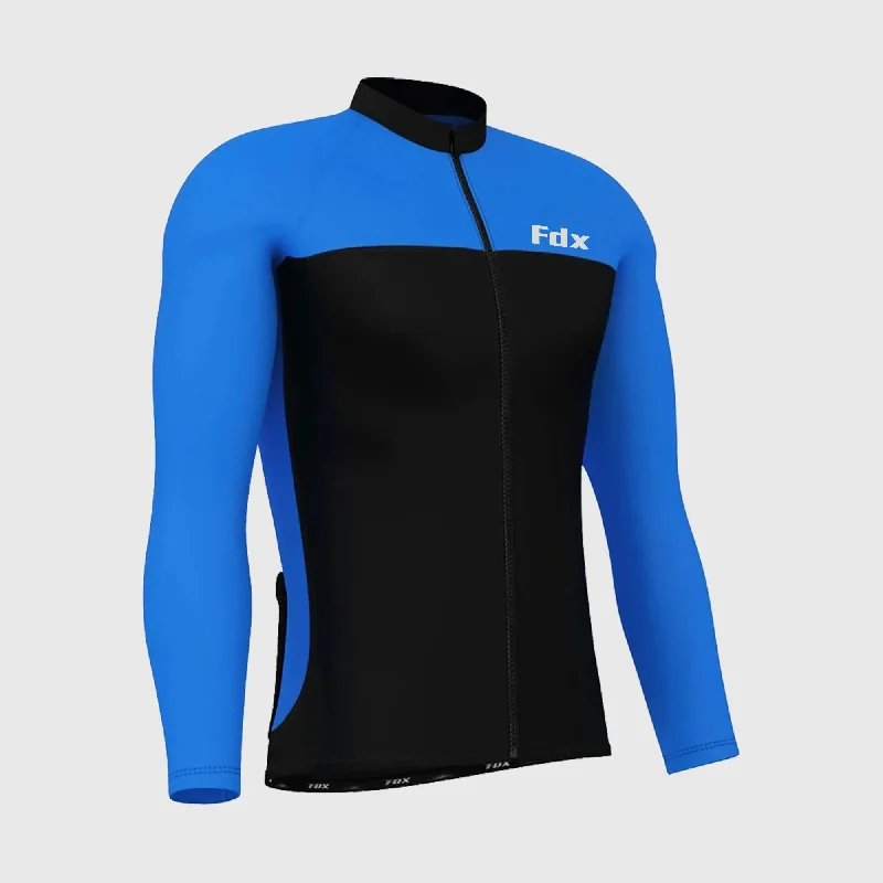 Mega Deal Fdx Comet Men's & Boy's Blue Thermal Roubaix Long Sleeve Cycling Jersey