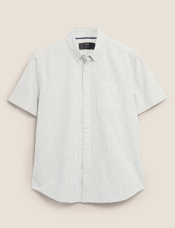 Pure Cotton Striped Oxford Shirt