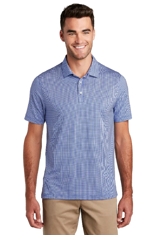 Weekend Extravaganza: Shop Now Port Authority Mens Gingham Moisture Wicking Short Sleeve Polo Shirt - True Royal Blue/White - Closeout Weekend Extravaganza: Shop Now Port Authority Mens Gingham Moisture Wicking Short Sleeve Polo Shirt - True Royal Blue/White - Closeout