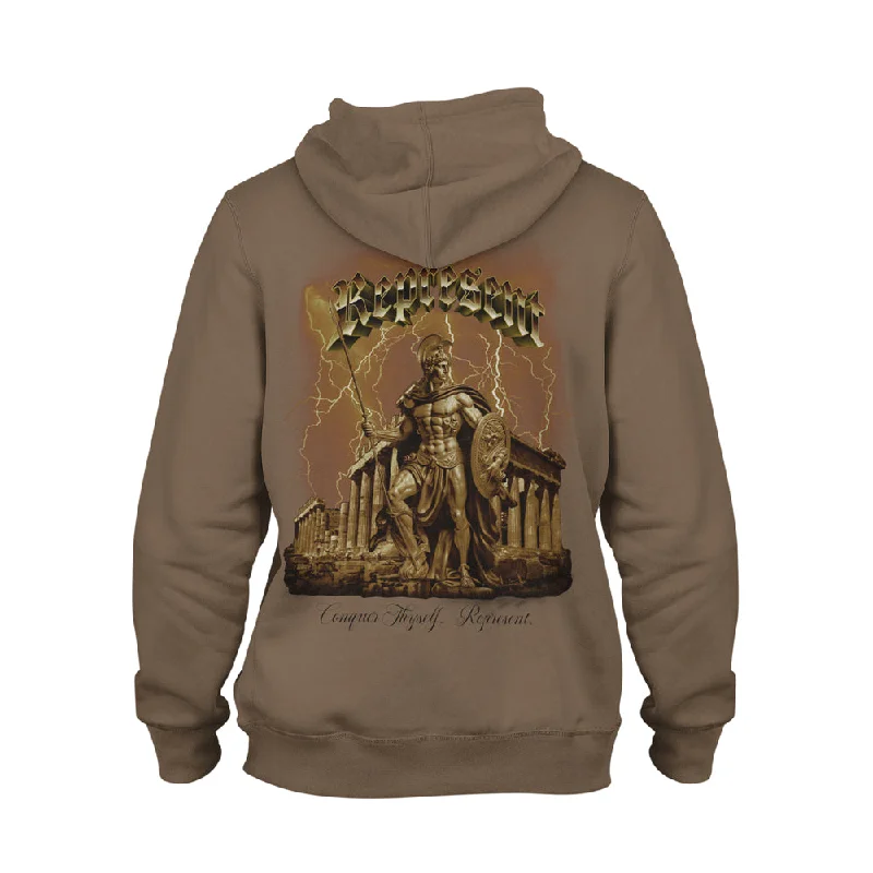 Deep Discounts Conquer Thyself Pullover Hoodie [DESERT BROWN] STONE COLLECTION