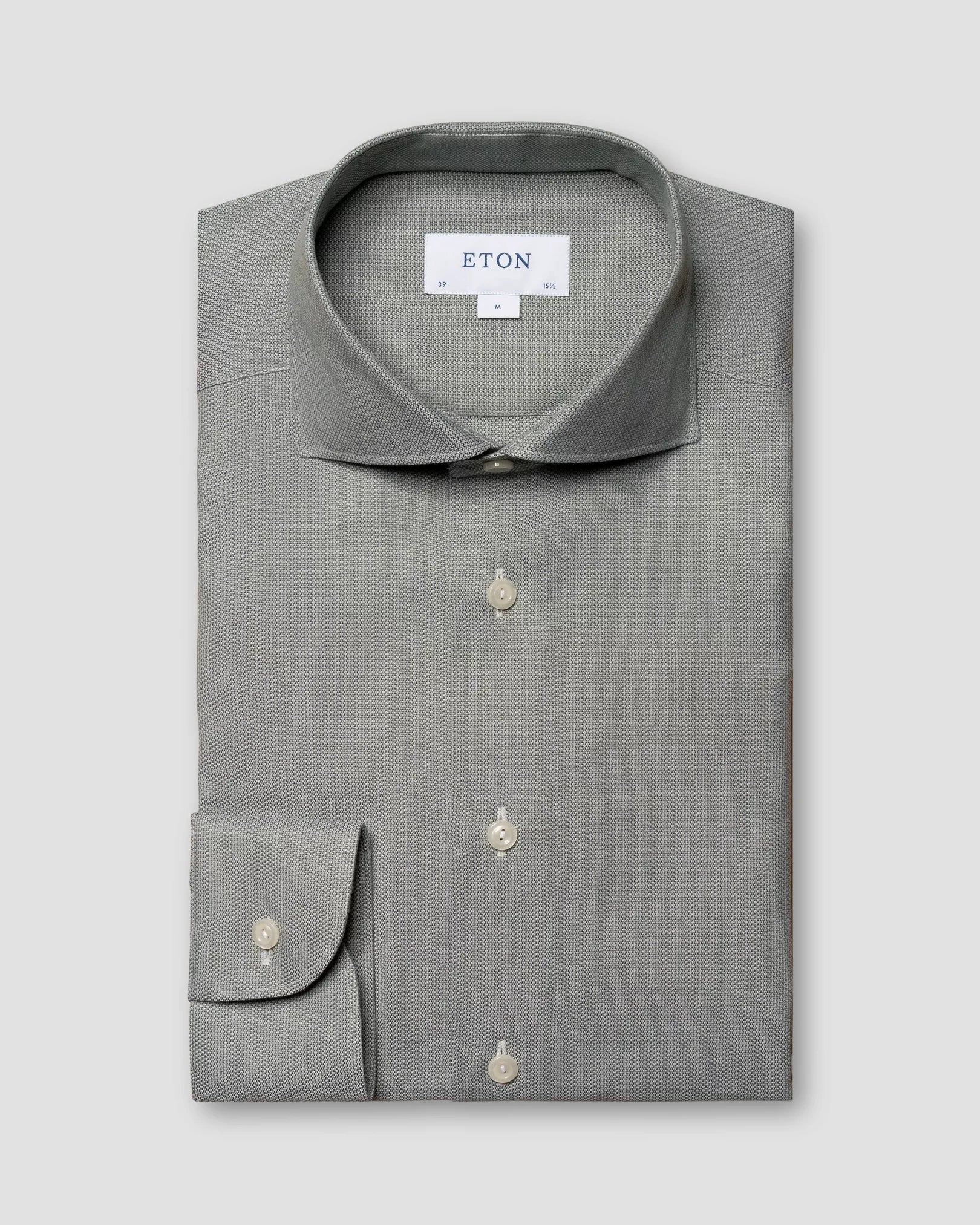 Green Semi-Solid Mélange Signature Twill Slim Fit Shirt - ETON