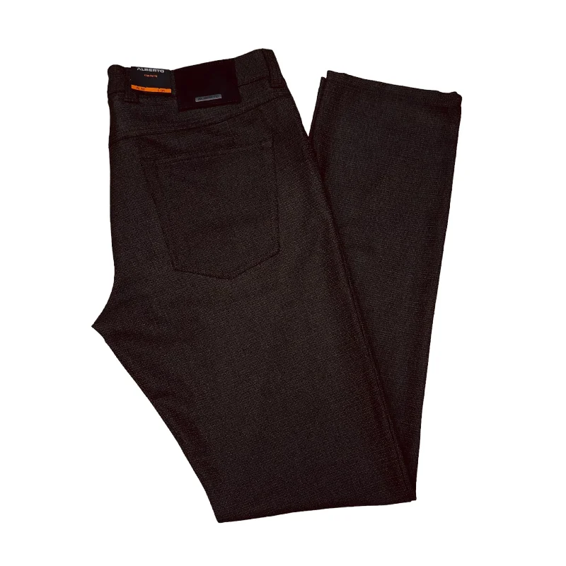 Quick Sale Dark Brown Two-Tone Retro Ceramica Pipe Reqular Fit Five Pocket Pants