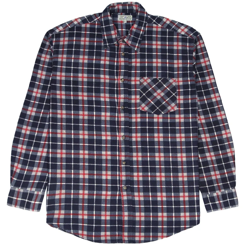 Big Savings Lecanto Checkered Flannel Shirt Navy Red