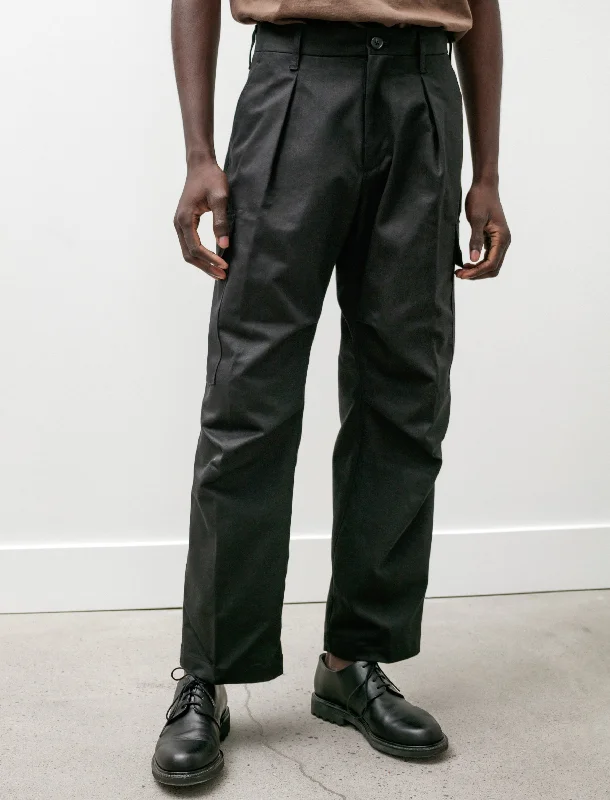 Super Bargain Cargo Tuck Pants C Black