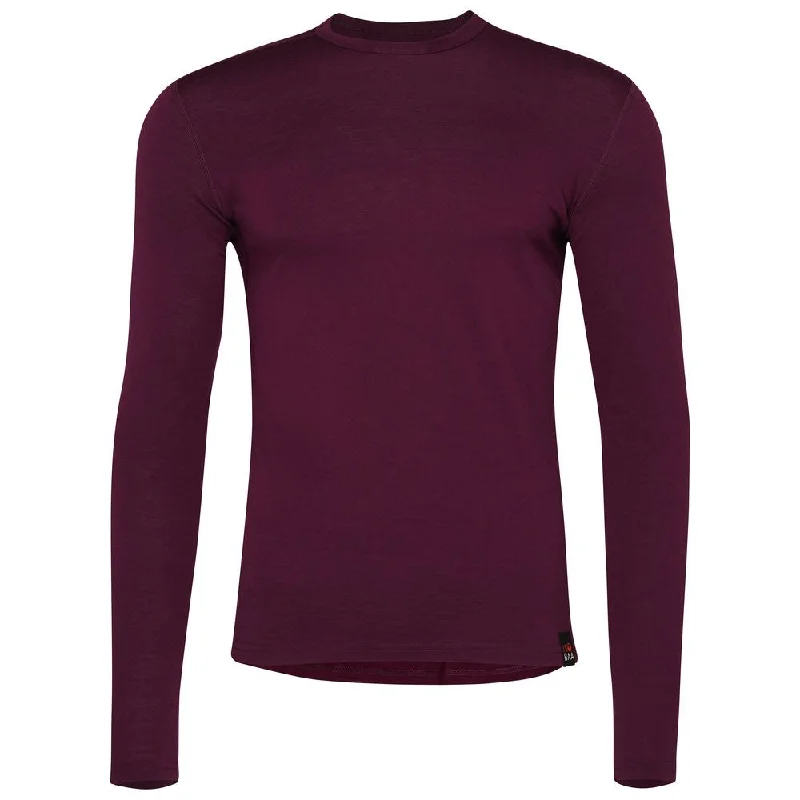 Mens Merino 180 Long Sleeve Crew (Wine)