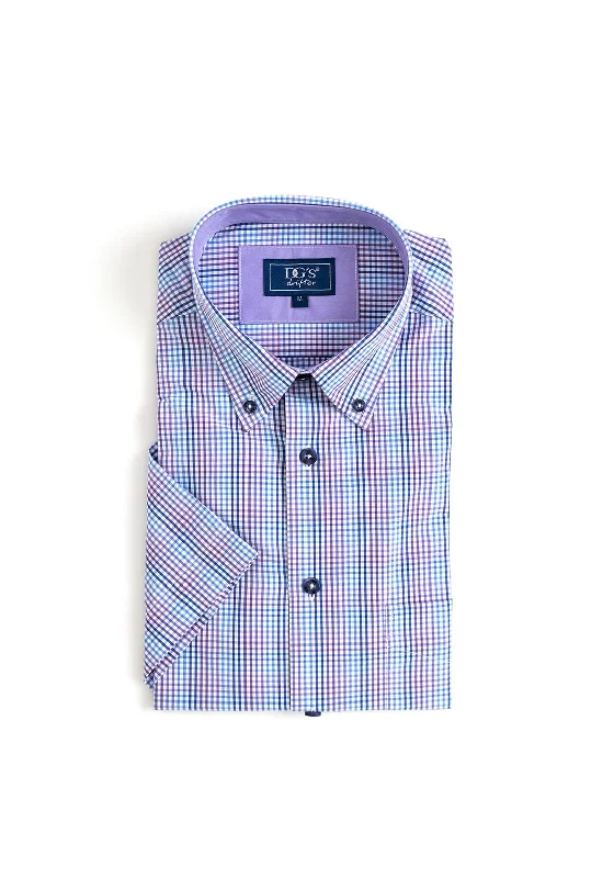 Daniel Grahame Spring Gingham Shirt, Lavendar & Blue Multi