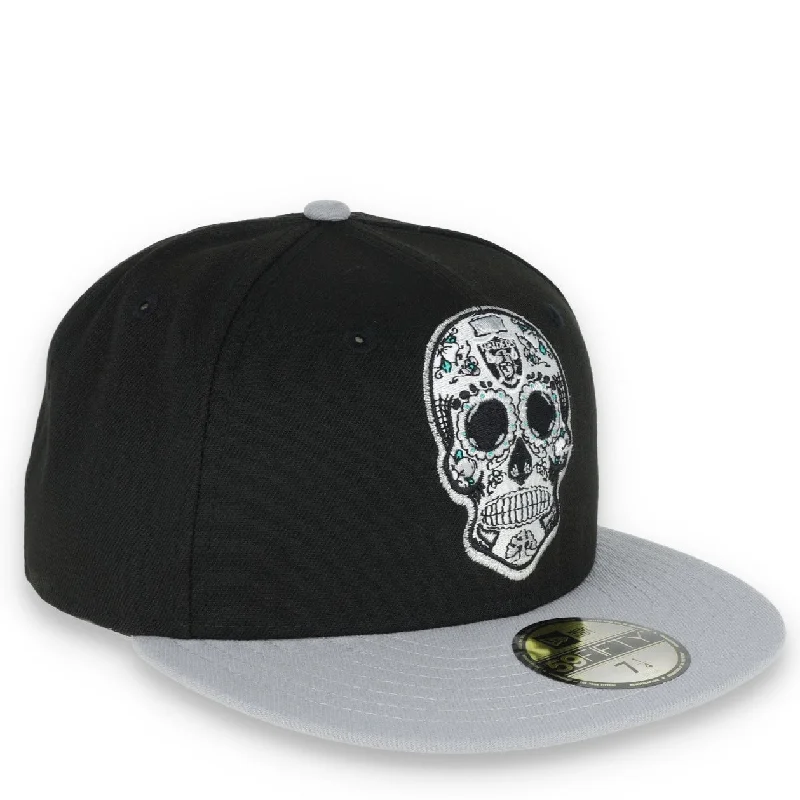 Overstock Sale NEW ERA LAS VEGAS RAIDERS SUGAR SKULL 59FIFTY FITTED HAT-BLACK/GREY