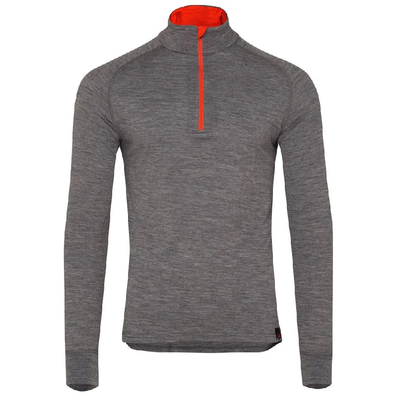 Closeout Sale Mens Merino 200 Long Sleeve Zip Neck (Charcoal)