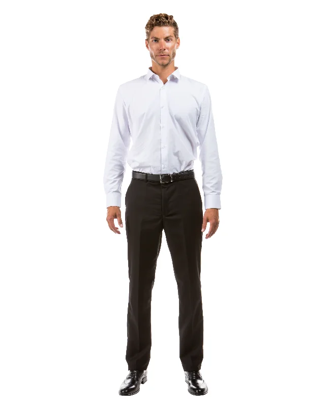 Crazy Deals Mens Dress Pants Slim Fit UNHEMMED, Black